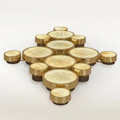 Gran Costellazione Gemini Marble & Brass Onyx Flush Mount Chandelier