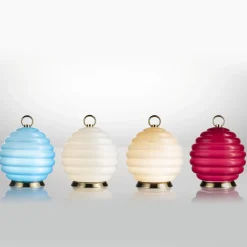 Gran Deco White Murano Glass Rechargeable Table Lamp