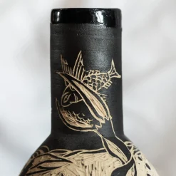 Granchio Beige and Black Grès Small Vase