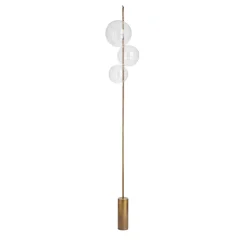 Grandine Three-Light Aged Brushed Brass Floor Lamp
