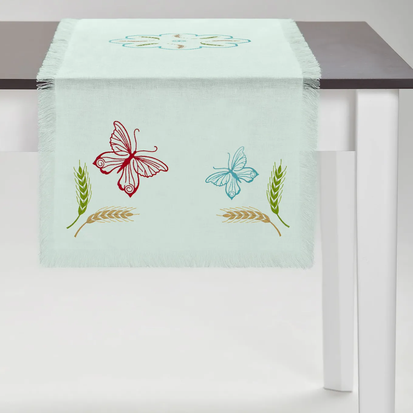 Grano Multicolor Fringed Turquoise Runner