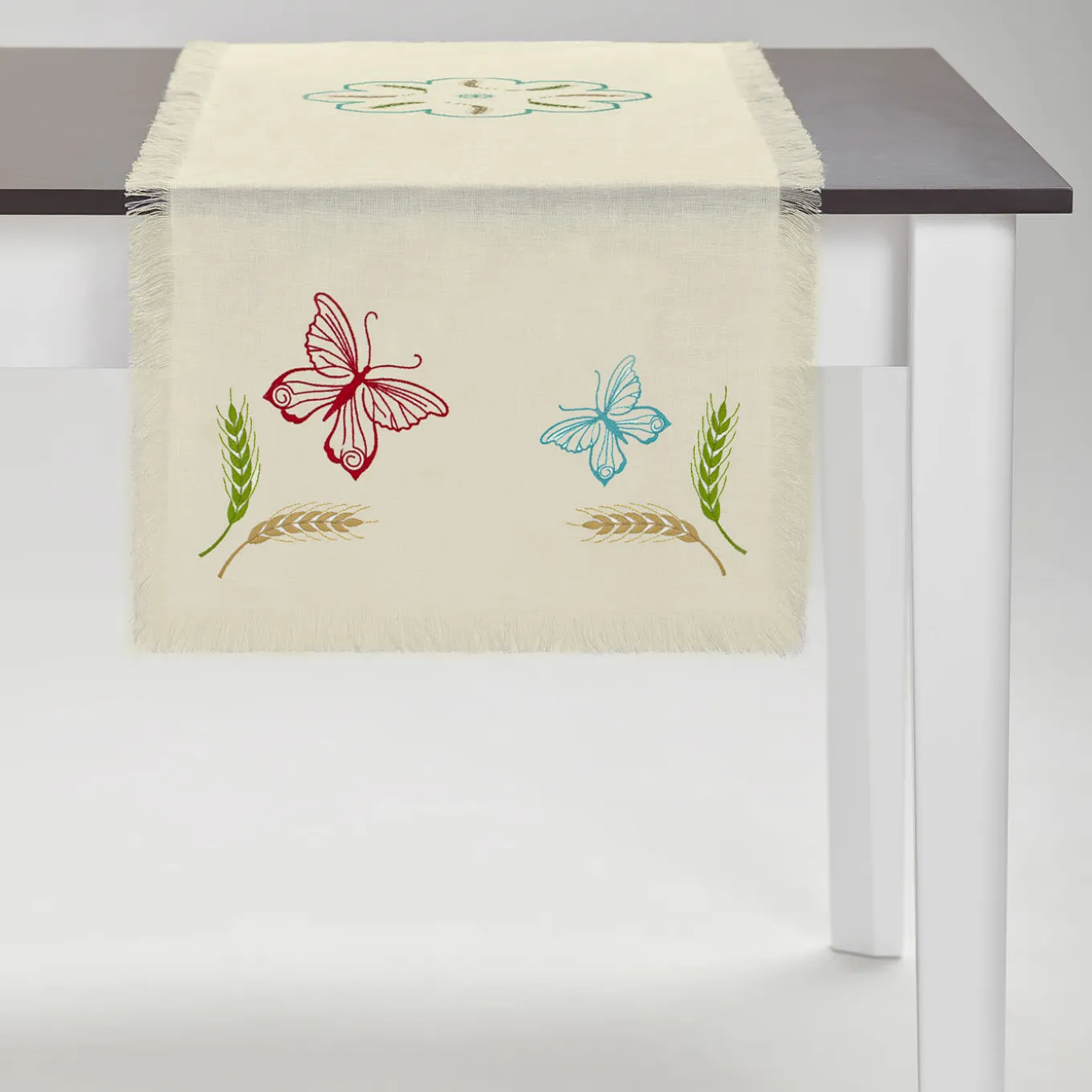 Grano Multicolor Fringed Ivory Runner