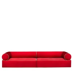Graphius Red & Yellow Fabric Sofa by Giuseppe Dicecca
