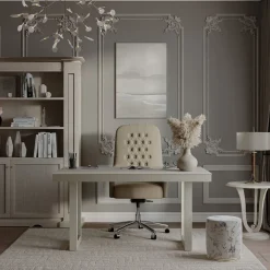 Gray capitonné Swivel Office chair from Studio Privè Collection