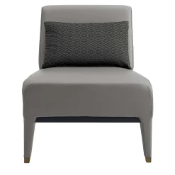 Gray Leather Armchair