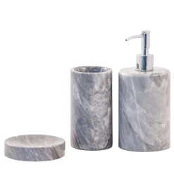 Gray Marble 3-Piece Bathroom Set