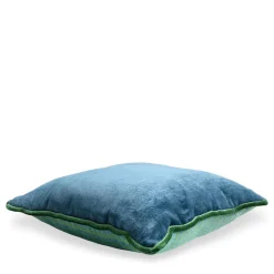 Green Carrè Cushion in striped jacquard fabric