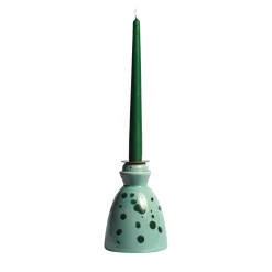 Green Ceramic Candlestick with 4 Scented Candles