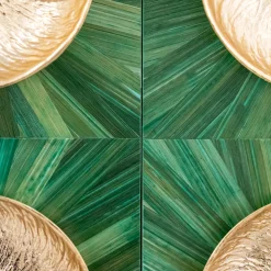 GREEN FRENCH STRAW BAR CABINET