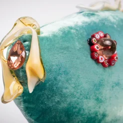 Green Joyful Fish Velvet Sculpture