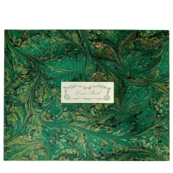 Green Marbled Paper Guest Notebook