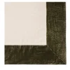 Green Natural Linen With Velvet Border Tablecloth