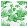 Green Tropical Toile de Jouy Wallpaper