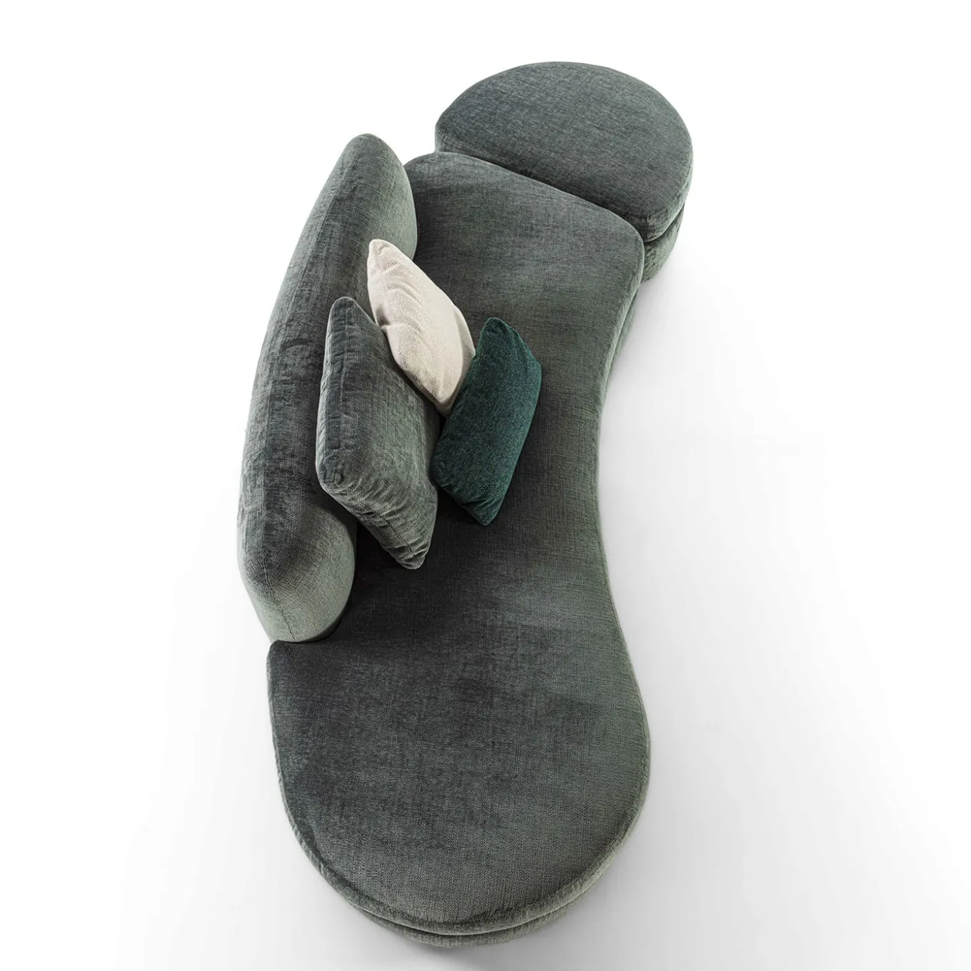 Green Velvet Sofa by Giuseppe Carpanelli