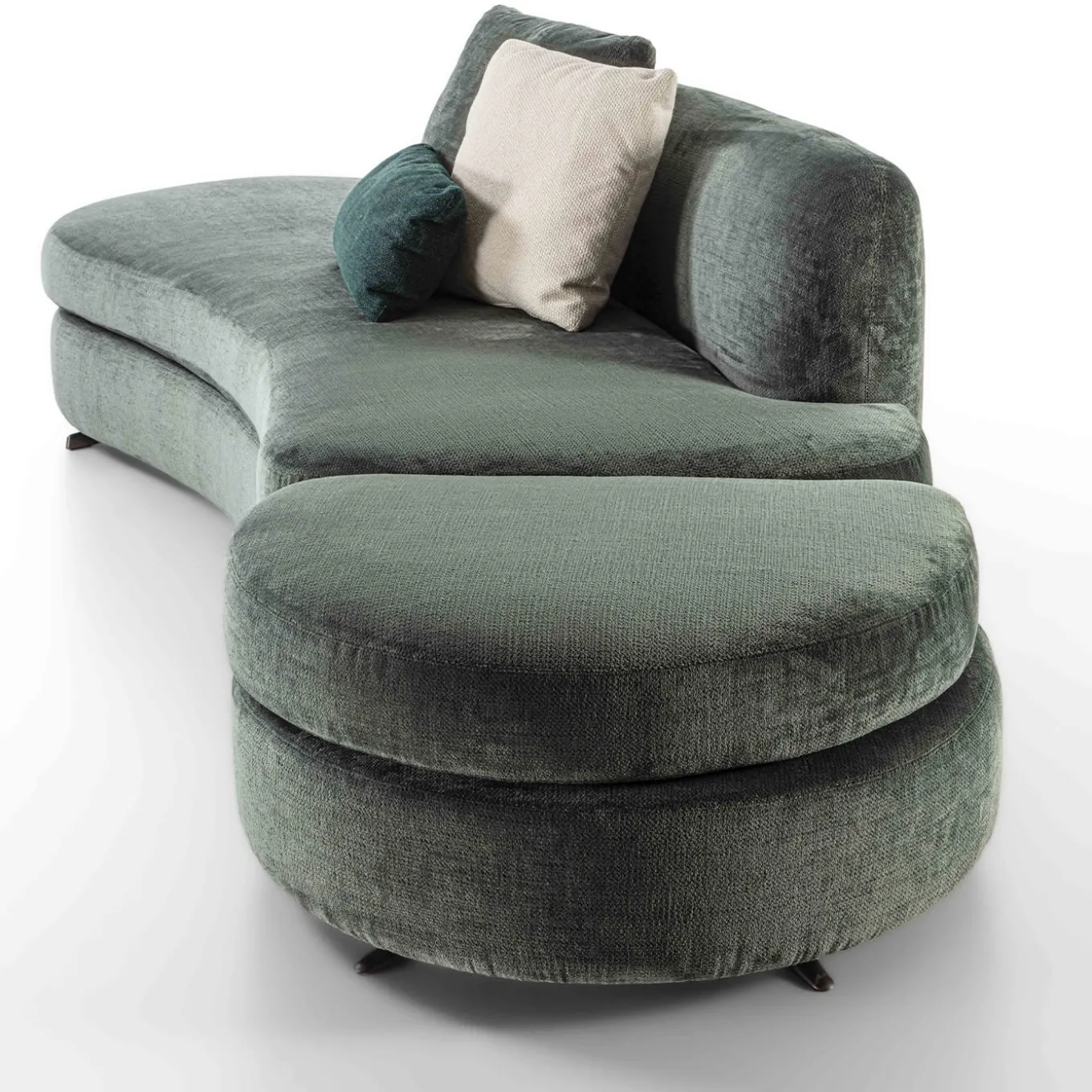 Green Velvet Sofa by Giuseppe Carpanelli