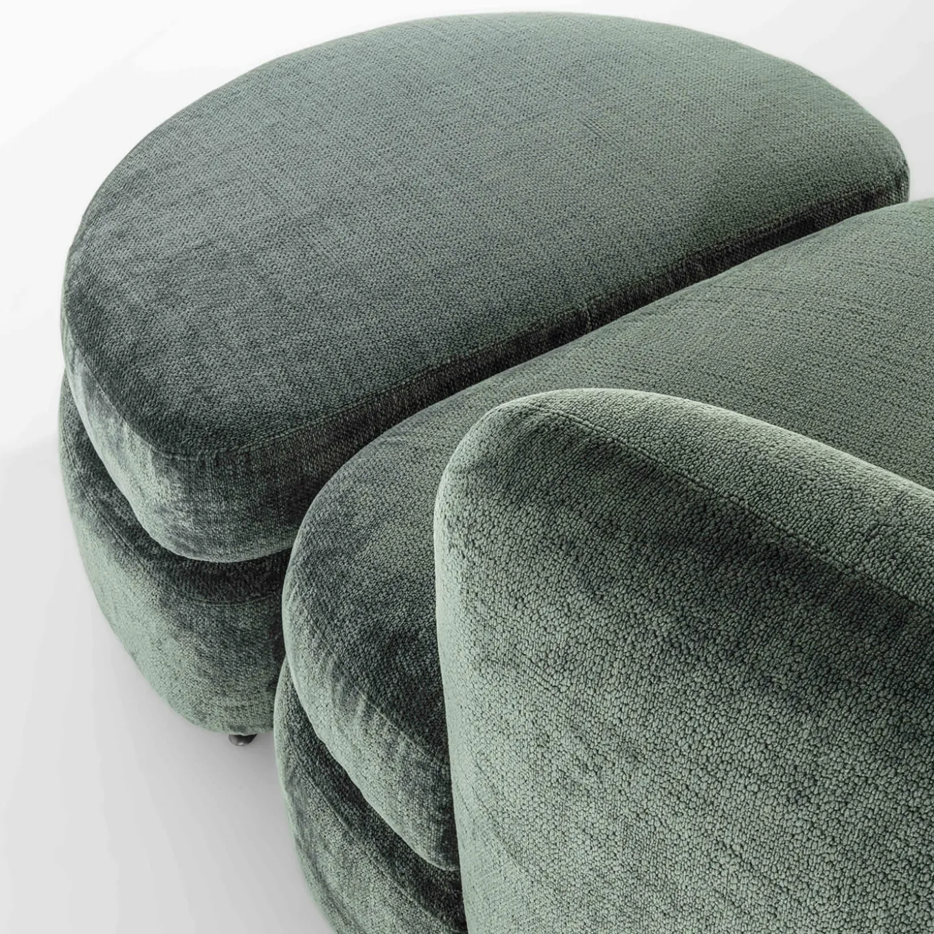 Green Velvet Sofa by Giuseppe Carpanelli