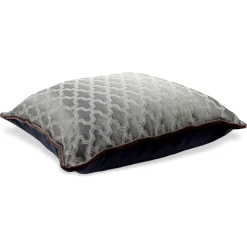 Grey Carrè Cushion in jacquard fabric and Silk Velvet