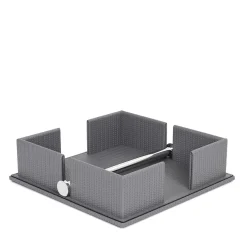 Grey Leather With Intrecciato Finish Napkin Holder