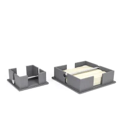 Grey Leather With Intrecciato Finish Napkin Holder