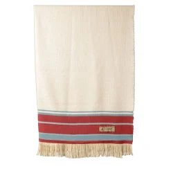 Grottesco Fringed Striped Polychrome Silk & Wool Blanket #3