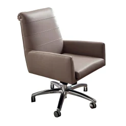 Guest Gray Leather Office Chair