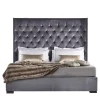 Guidon Tufted Purple Velvet Bed