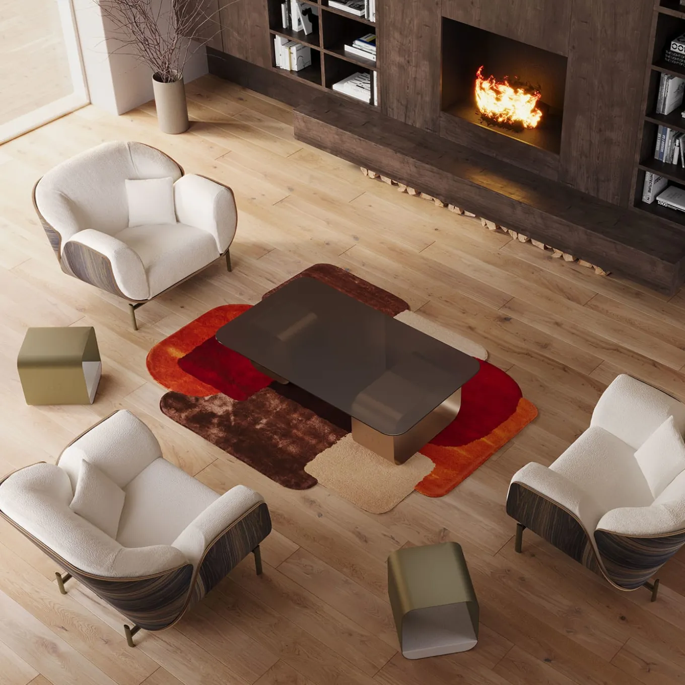 Haimà White Bouclé Armchair