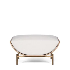 Haima' White Bouclé Pouf