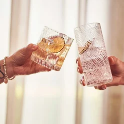 Hair Set of 6 Tall Frosted Engraving Glasses