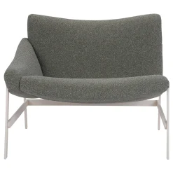 Hammock Gray & White Bouclé Lounge Chair with Armrest by Debonademeo