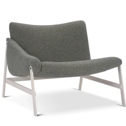 Hammock Gray & White Bouclé Lounge Chair with Armrest by Debonademeo