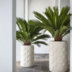 Hampton Polka-Dotted White Ceramic Vase