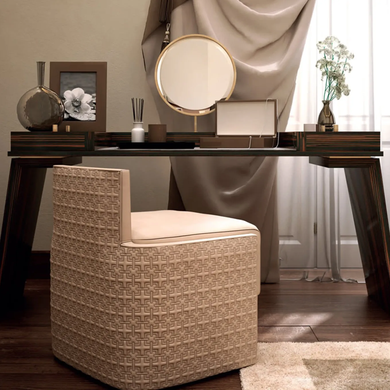 Hamptons Wood Vanity Table by Giannella Ventura