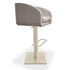 Hanami Adjustable Metal Bar Stool Leather Seat