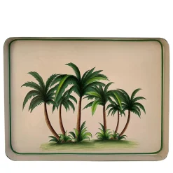 Hand-Painted Palms Iron Tray