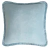 Happy Soft Velvet Light Blue Cushion