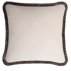 Happy White and Grey Cushion