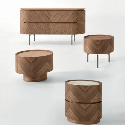 Haribo Nightstand in Walnut Canaletto and Calacatta Ceramic Top#2