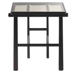 Heiko Black Wood & Glass Side Table