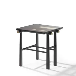 Heiko Black Wood & Glass Side Table