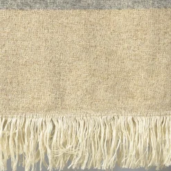 Hela Fringed Light-Gray & Beige Blanket