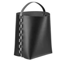 Helena Black and Gray Leather Basket