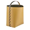 Helena Mustard And Olive Leather Basket