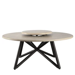 Hermu 180 beige travertino stone outdoor dining table