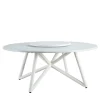 Hermu 180 white marble outdoor dining table