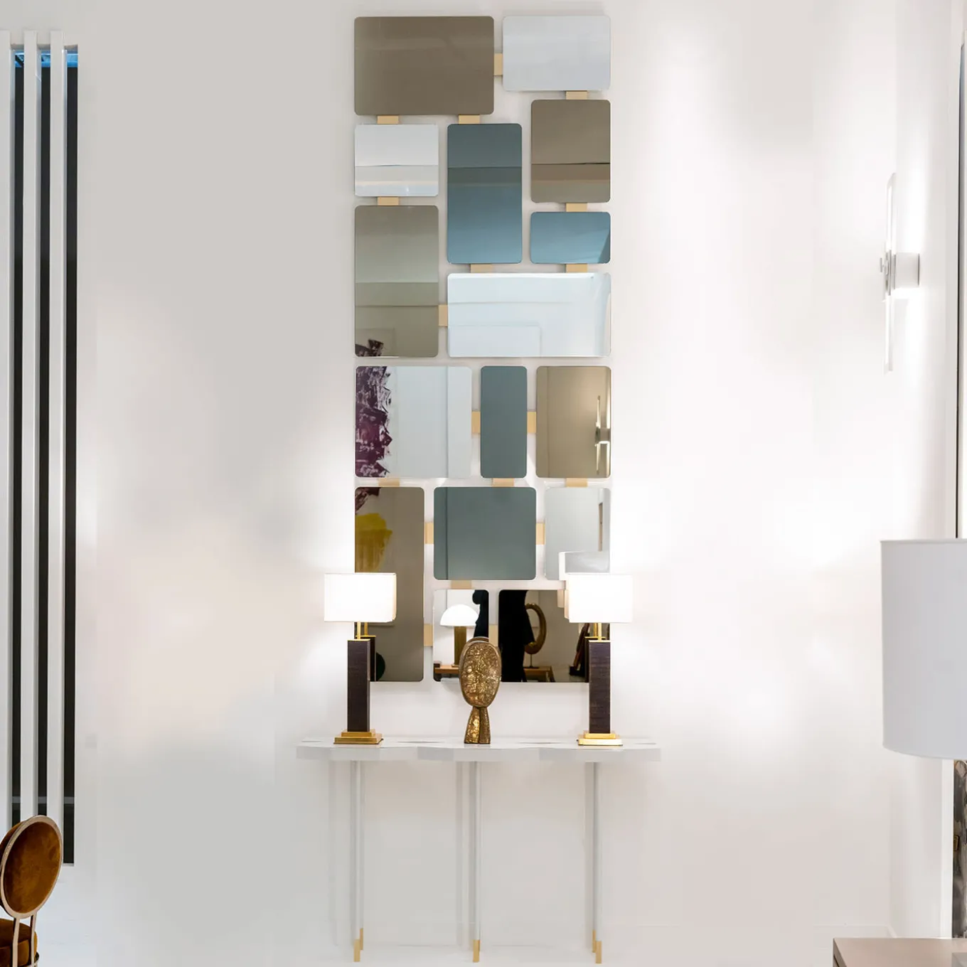 Hexagonal Matte White Console