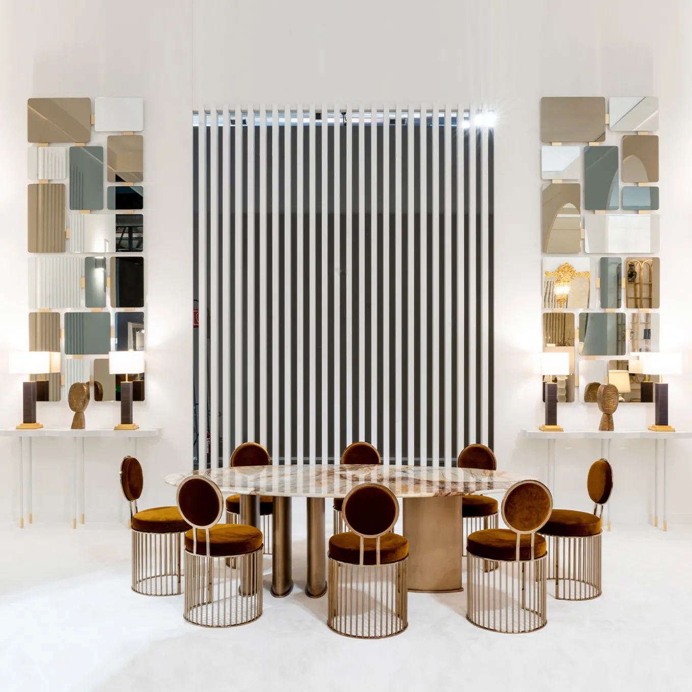 Hexagonal Matte White Console