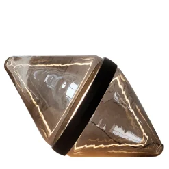 Hollow Smoky Brown Floor Lamp with Black Ring by Dan Yeffet