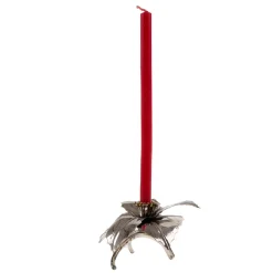 Holly Sterling Silver Candle Holder