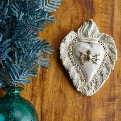 HOLY SWORDS WHITE CERAMIC HEART